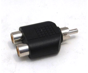 AV splitter - 2 honor till 1 hane RCA/AV ljud/bild