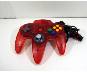 N64 handkontroll röd / vit transparent